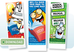 Recycle with Captain Cullet bookmarks