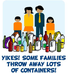 some families throw away lots of containers